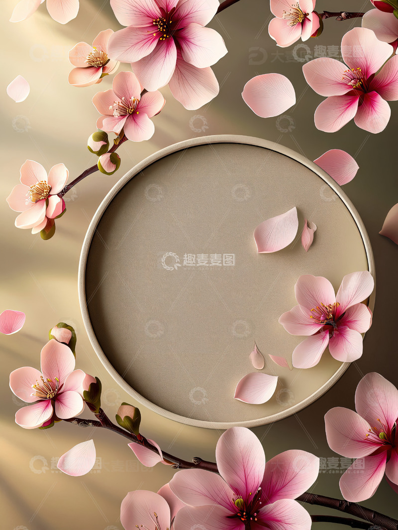 高清大图下载【趣麦麦图】商品展示展台鲜花背景104