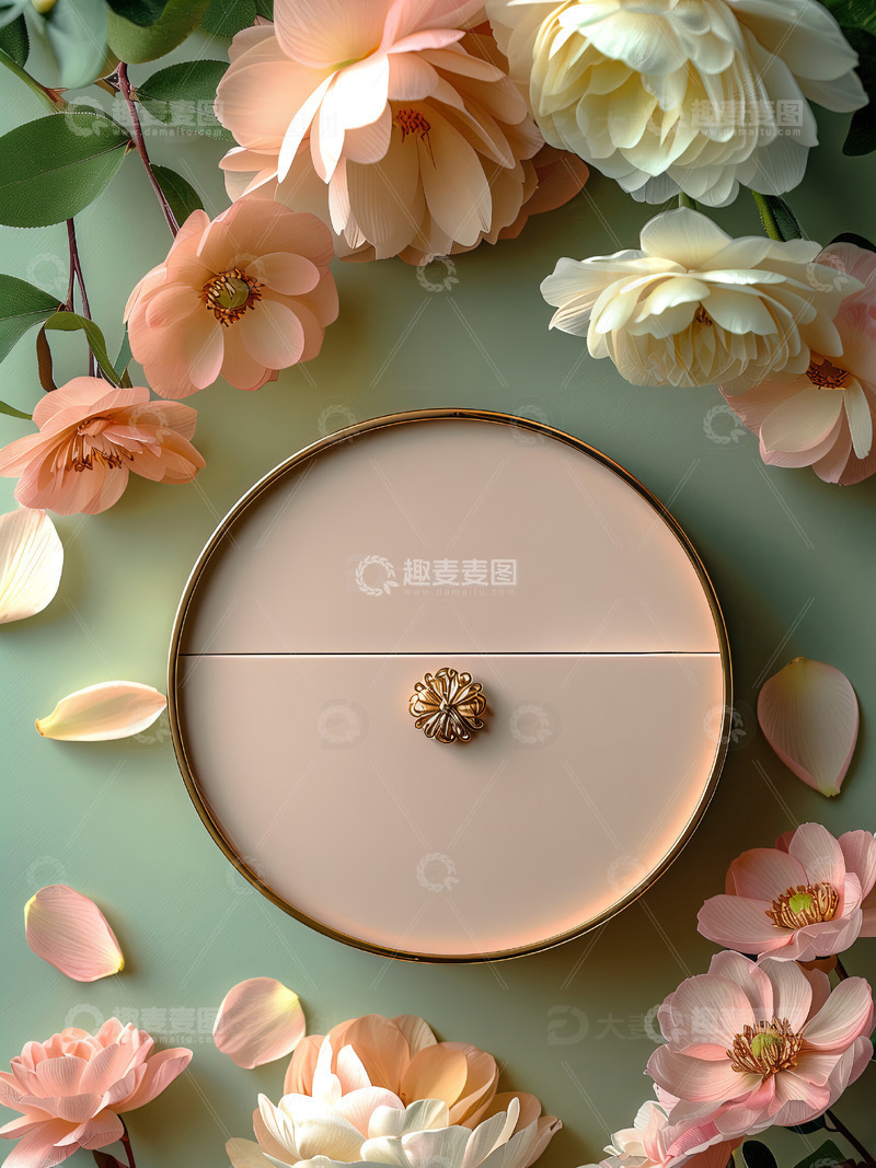 高清大图下载【趣麦麦图】商品展示展台鲜花背景99