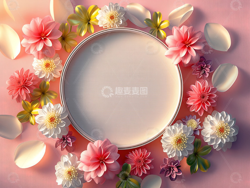 高清大图下载【趣麦麦图】商品展示展台鲜花背景117