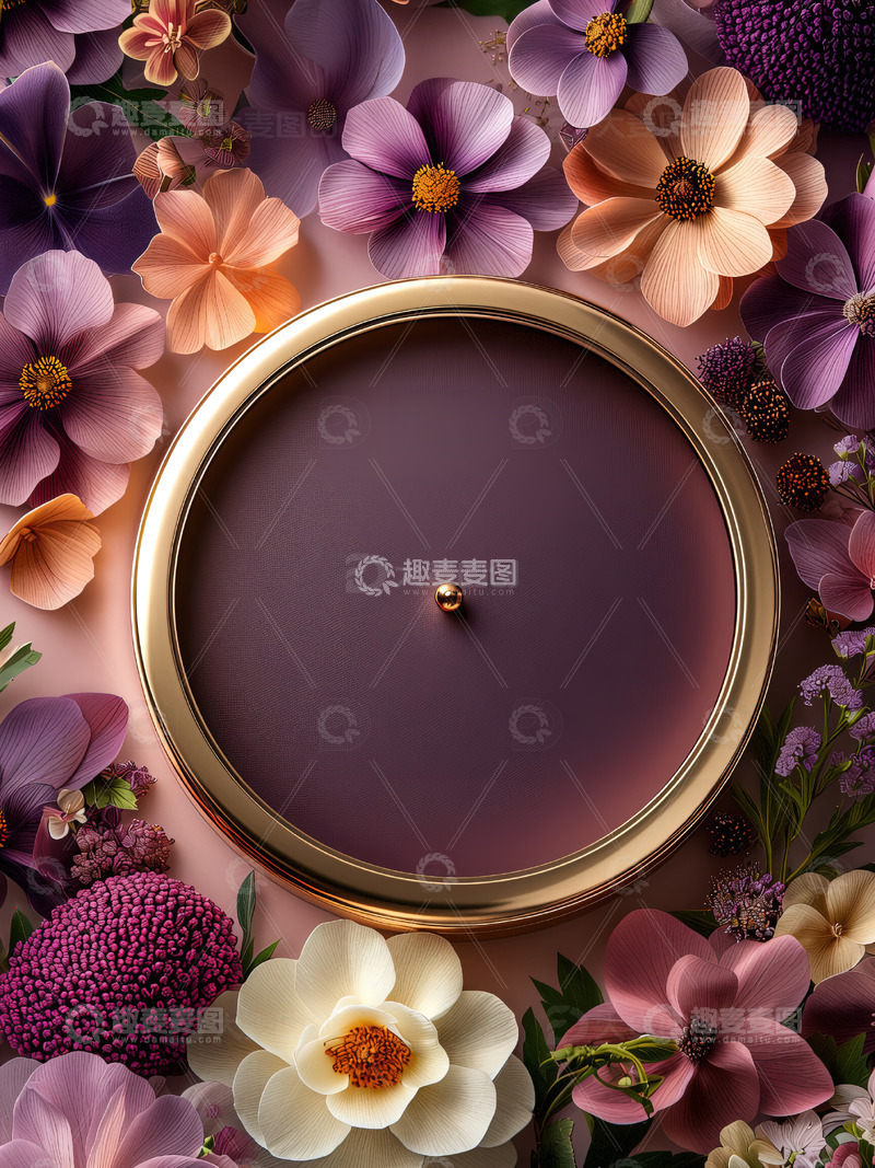 高清大图下载【趣麦麦图】商品展示展台鲜花背景95