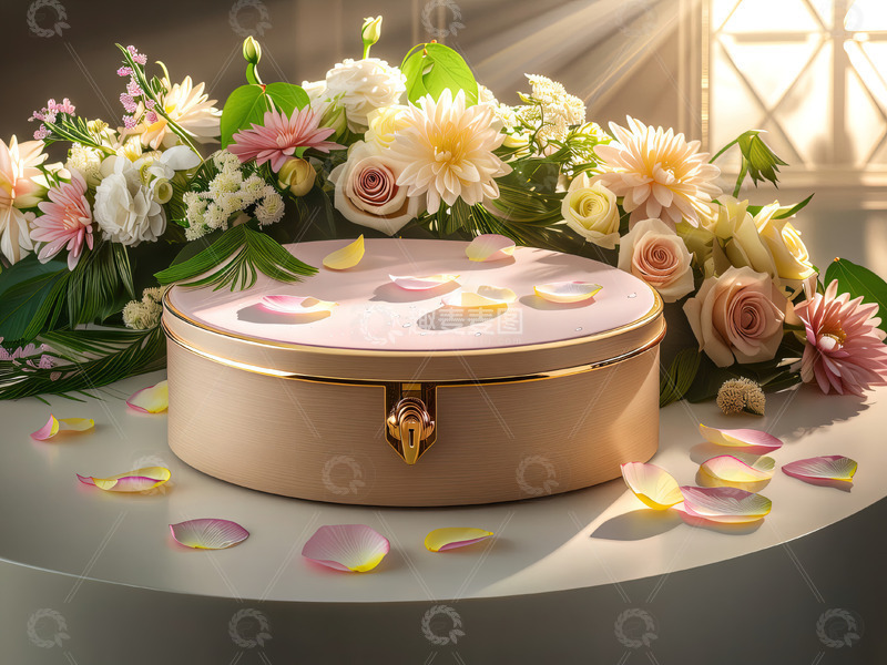 高清大图下载【趣麦麦图】商品展示展台鲜花背景127