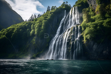 飞流直下的瀑布