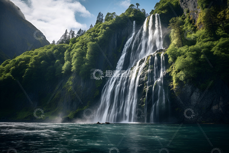 高清大图下载【趣麦麦图】飞流直下的瀑布