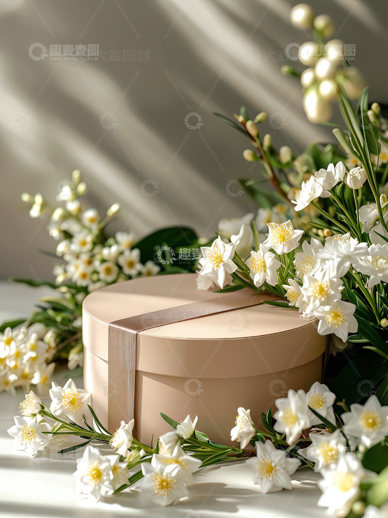 高清大图下载【趣麦麦图】商品展示展台鲜花背景80