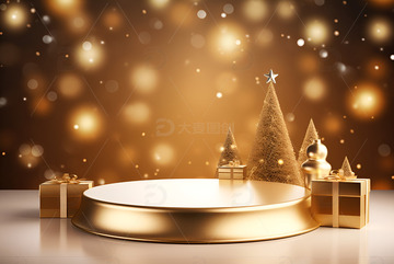 圣诞节金色展台