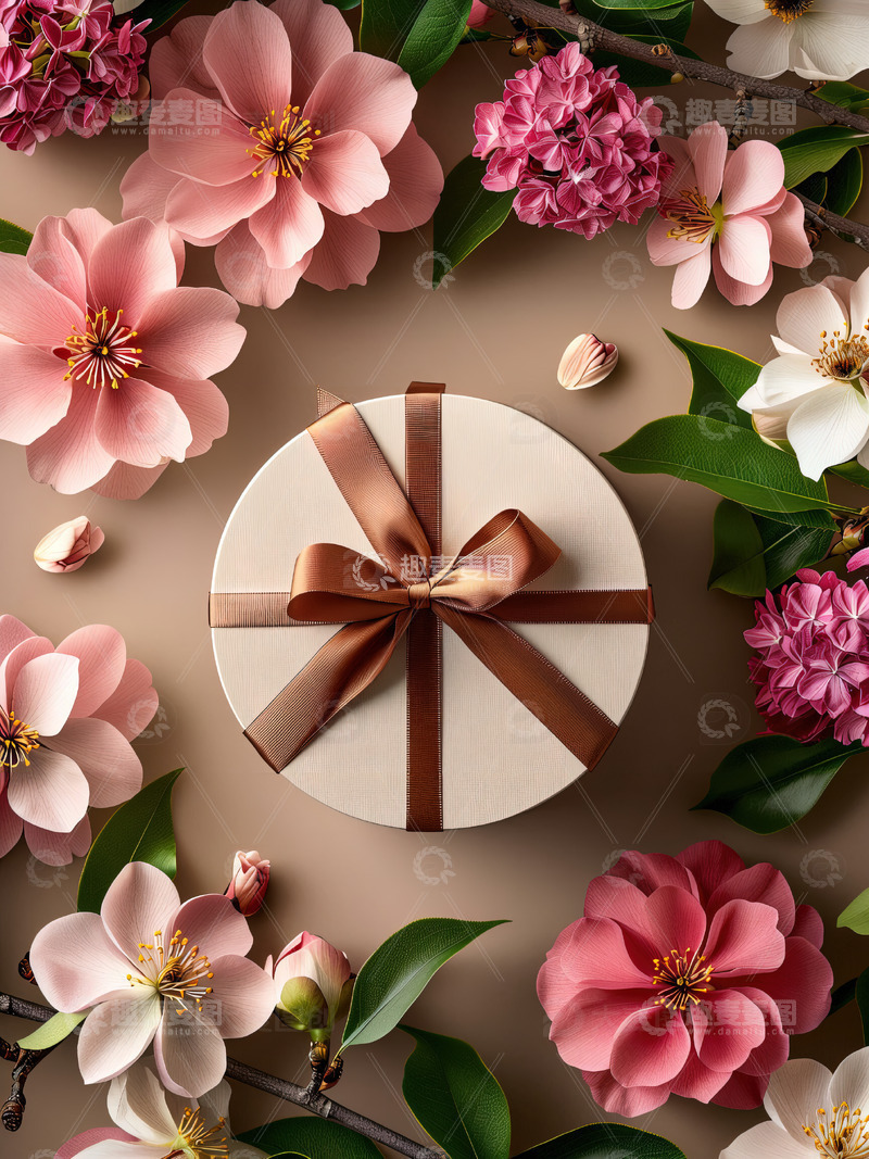 高清大图下载【趣麦麦图】商品展示展台鲜花背景78