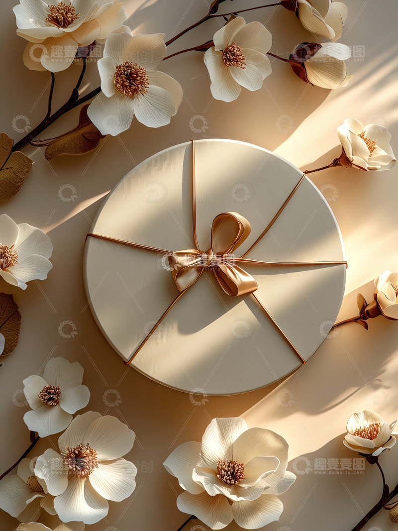 高清大图下载【趣麦麦图】商品展示展台鲜花背景89