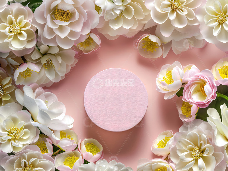 高清大图下载【趣麦麦图】商品展示展台鲜花背景122