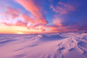 冬季冰雪覆盖平原