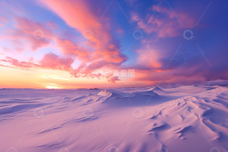 高清大图下载【趣麦麦图】冬季冰雪覆盖平原
