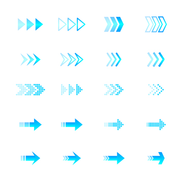 蓝色渐变科技矢量箭头元素