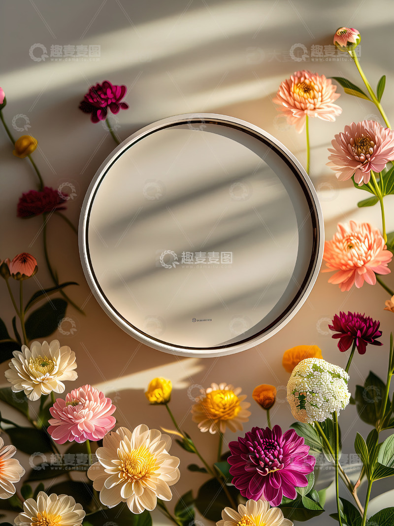 高清大图下载【趣麦麦图】商品展示展台鲜花背景144