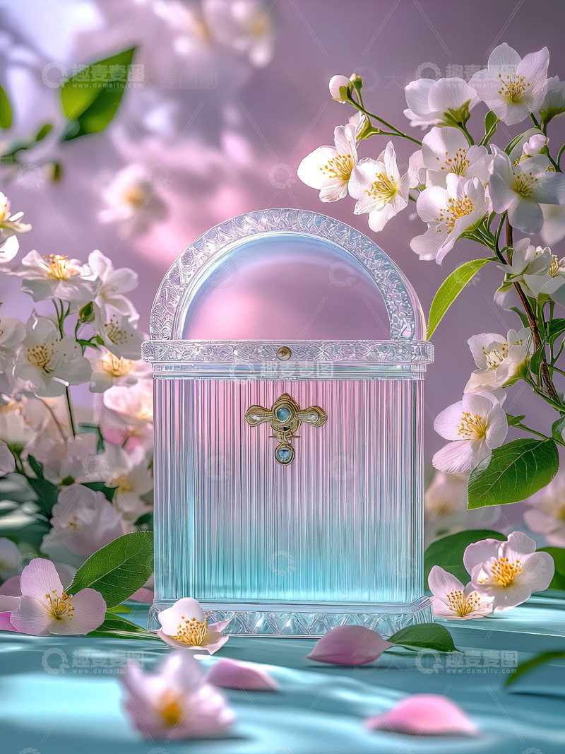 高清大图下载【趣麦麦图】商品展示展台鲜花背景135