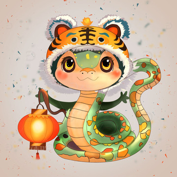 中国风国潮传统卡通蛇新年喜庆春节生肖形象