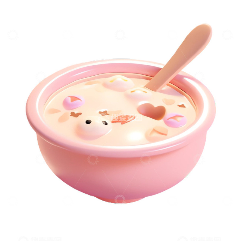 高清大图下载【趣麦麦图】腊八粥3D立体风格