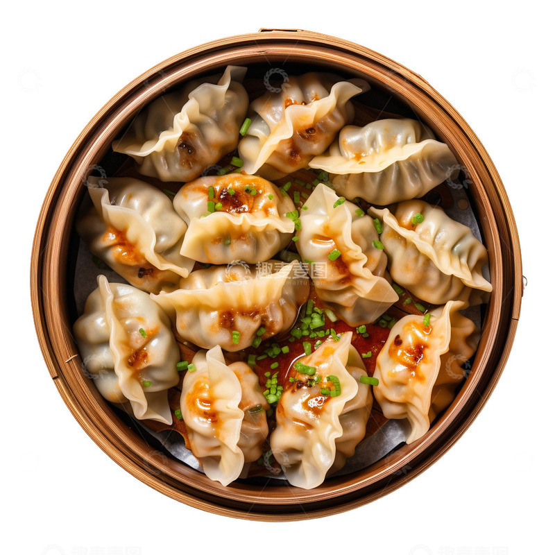 高清大图下载【趣麦麦图】-蒸饺顶视图免抠元素