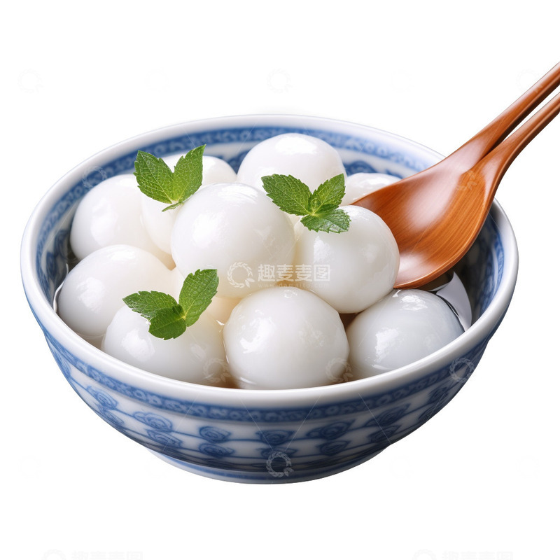 高清大图下载【趣麦麦图】在青花瓷碗中的汤圆