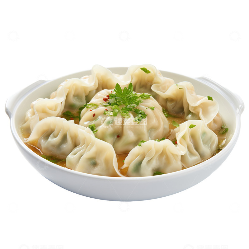 高清大图下载【趣麦麦图】盘子里的汤饺