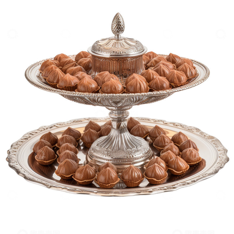 高清大图下载【趣麦麦图】银盘中的板栗干果