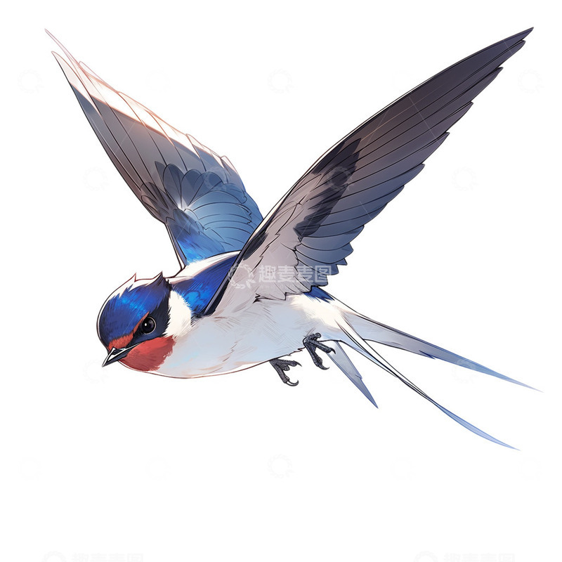 高清大图下载【趣麦麦图】卡通赛璐璐的燕子