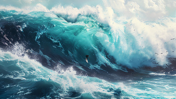 乘风破浪冲浪海洋背景