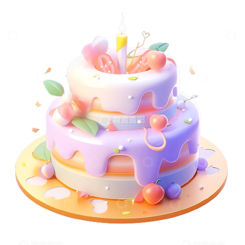 高清大图下载【趣麦麦图】3D立体风格蛋糕