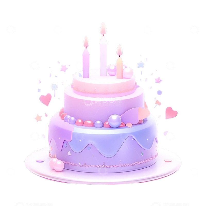 高清大图下载【趣麦麦图】3D立体风格蛋糕模型