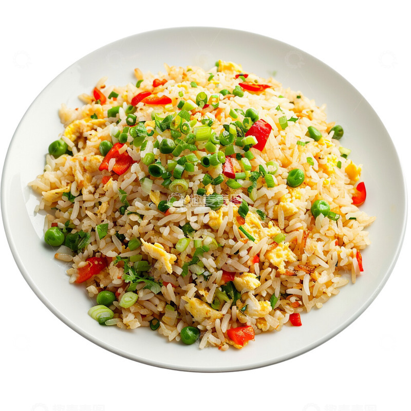 用盘子装的蛋炒饭