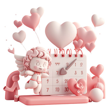 卡通丘比特日历