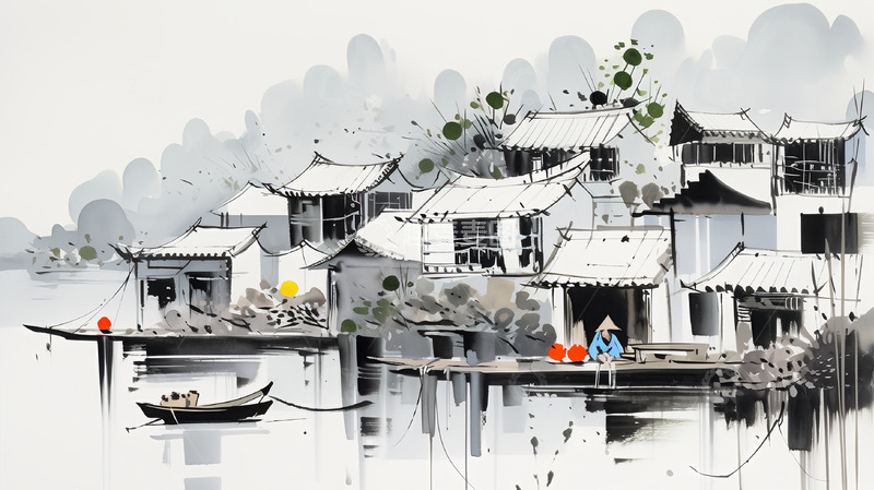 高清大图下载【趣麦麦图】风景山水风水墨背景