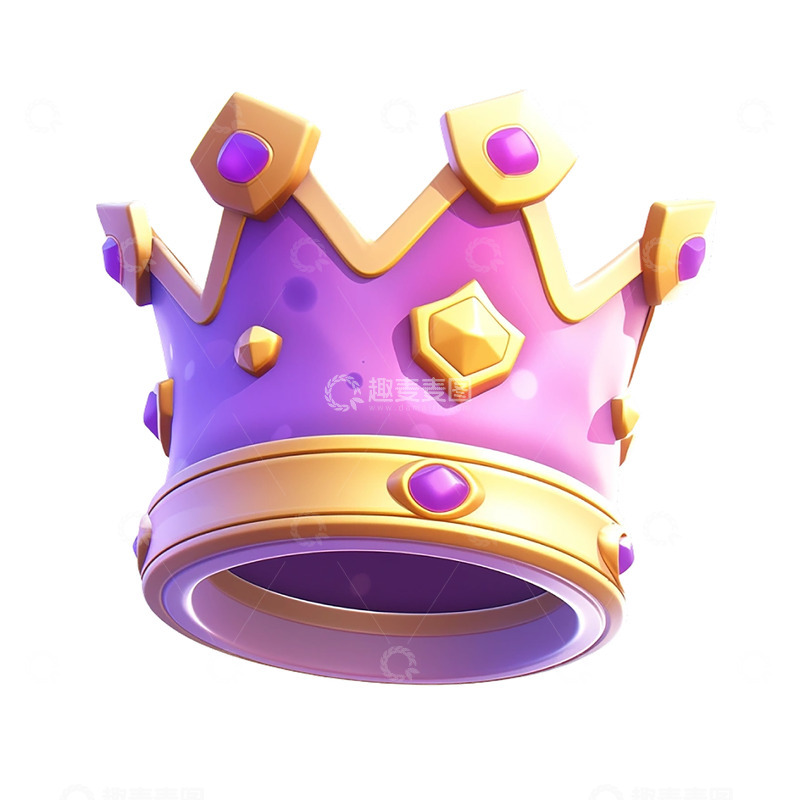 源文件下载【趣麦麦图】3D立体皇冠免抠素材