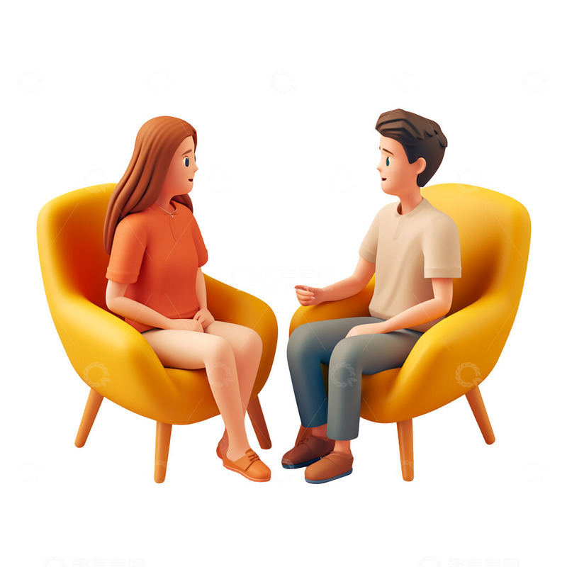 高清大图下载【趣麦麦图】3D情侣坐在一起