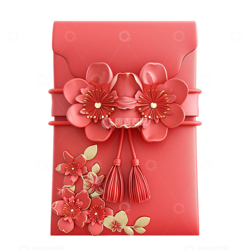 高清大图下载【趣麦麦图】新年花朵红包