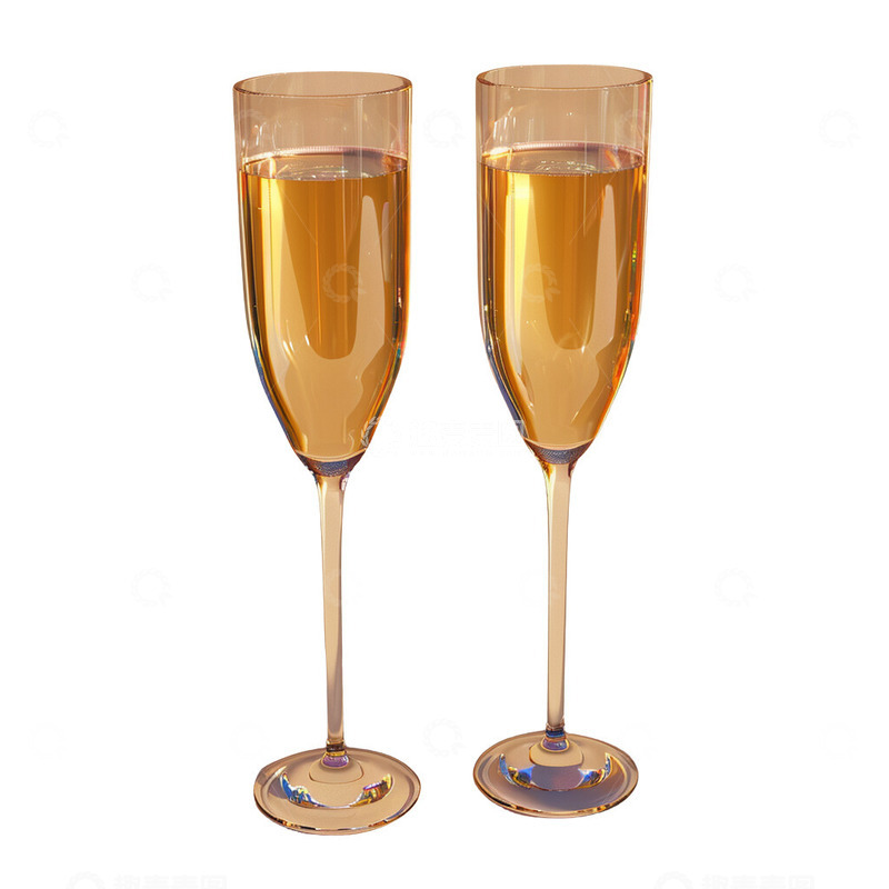 高清大图下载【趣麦麦图】香槟金免扣插画