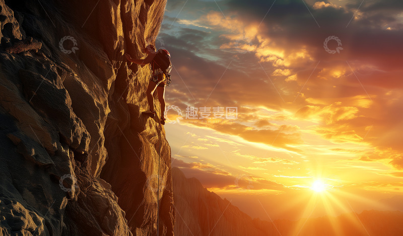 高清大图下载【趣麦麦图】攀岩攀登山脉运动人物