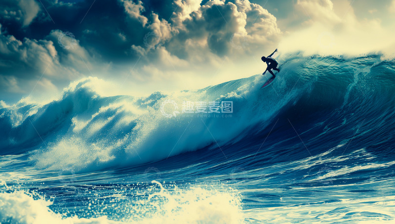 高清大图下载【趣麦麦图】海面乘风破浪海浪背景