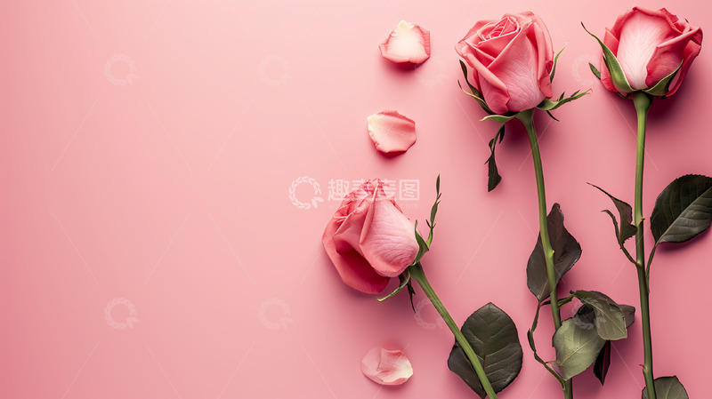 高清大图下载【趣麦麦图】三朵玫瑰花背景