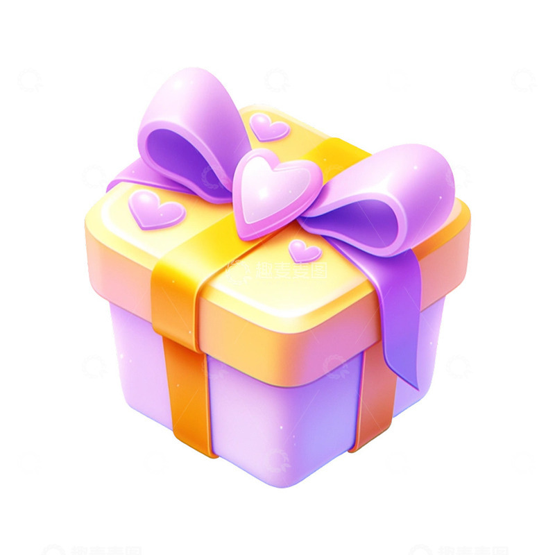 源文件下载【趣麦麦图】3D立体礼物盒免抠元素