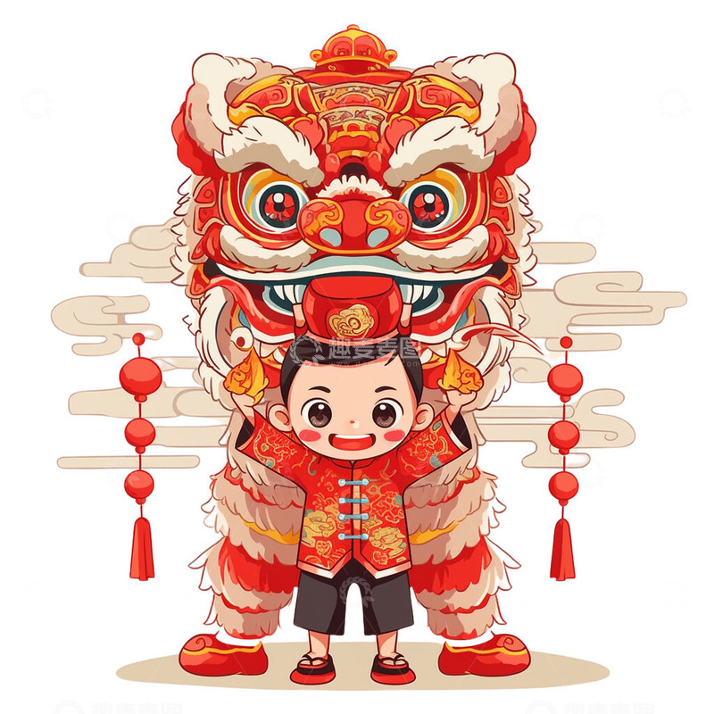 高清大图下载【趣麦麦图】华丽的舞狮子