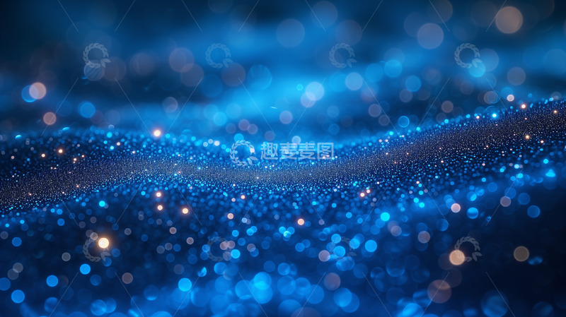 高清大图下载【趣麦麦图】蓝色粒子光斑PPT背景
