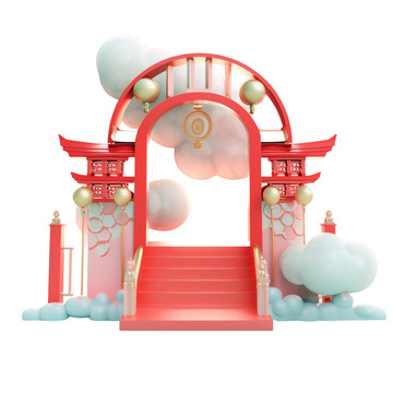 新中式大门云朵幻想大门