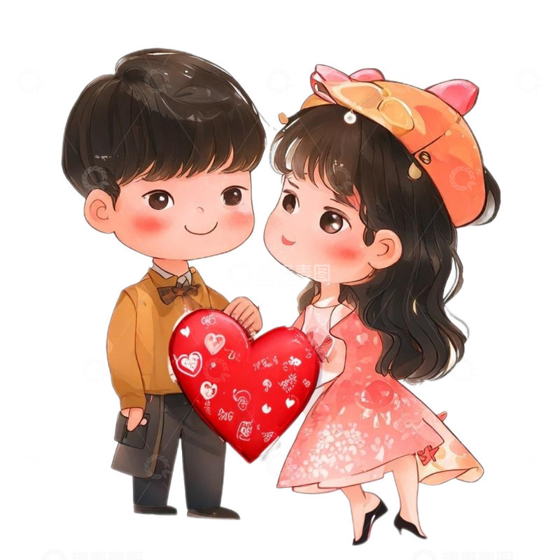 源文件下载【趣麦麦图】情人节男女约会