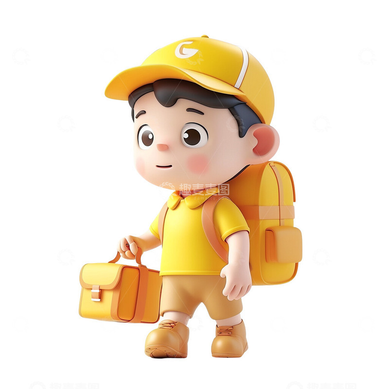 高清大图下载【趣麦麦图】3D物流快递卡通人员