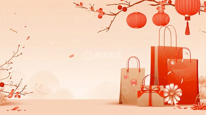 高清大图下载【趣麦麦图】新年年货背景