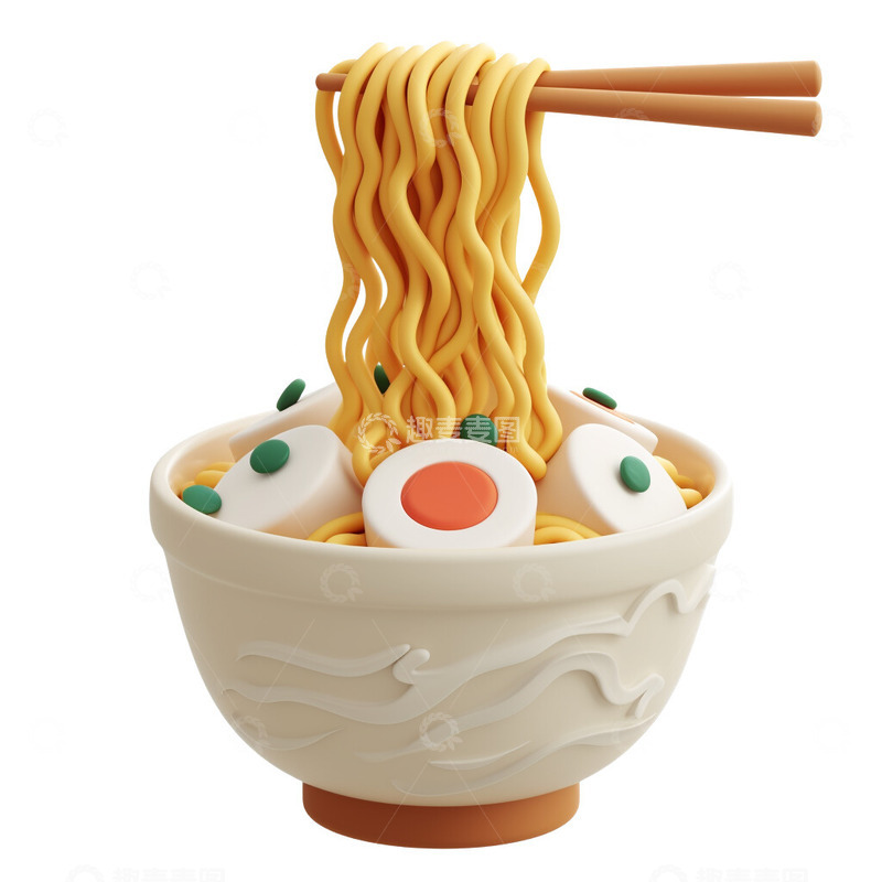 高清大图下载【趣麦麦图】卡通面条立体模型