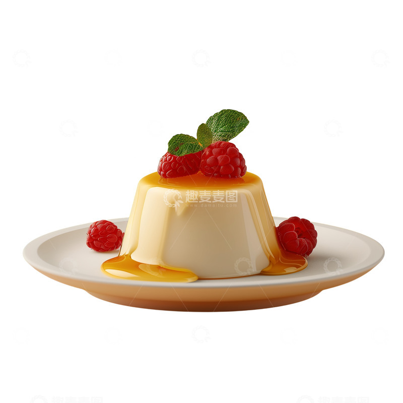 高清大图下载【趣麦麦图】饭后甜品草莓芒果布丁蛋糕元素