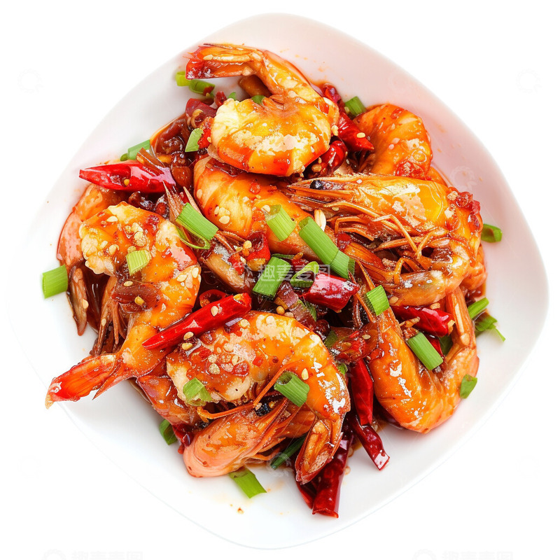 高清大图下载【趣麦麦图】辣椒大虾美食