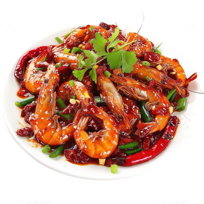 高清大图下载【趣麦麦图】辣椒大虾干锅虾