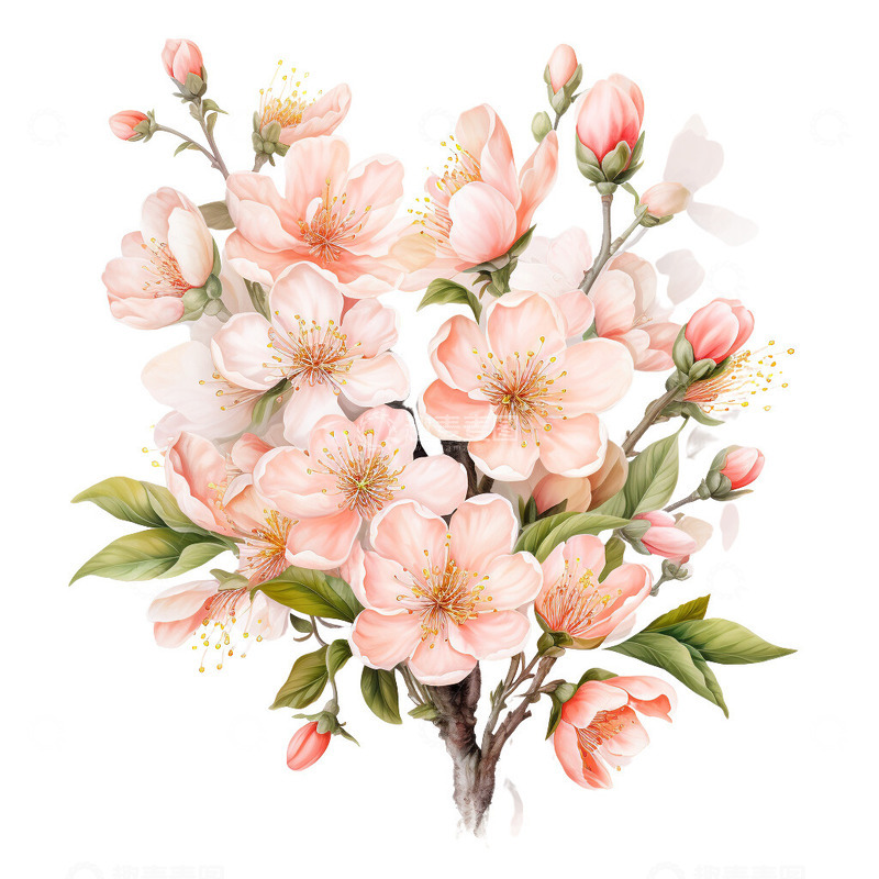 高清大图下载【趣麦麦图】盛开的桃花花朵