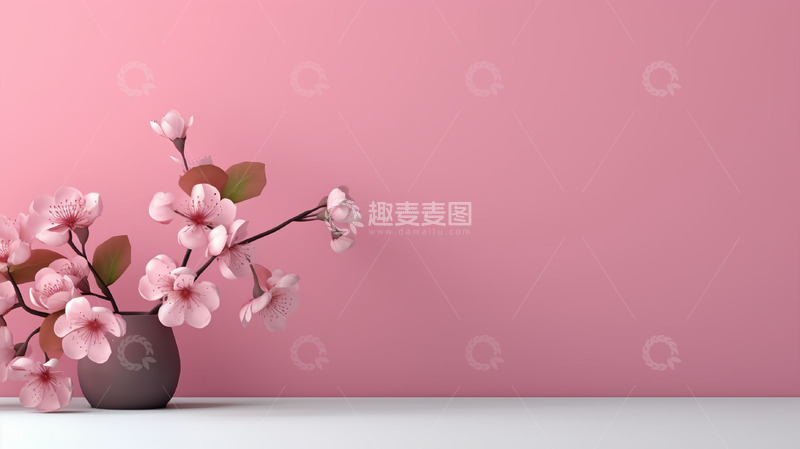 高清大图下载【趣麦麦图】春季粉色立春背景